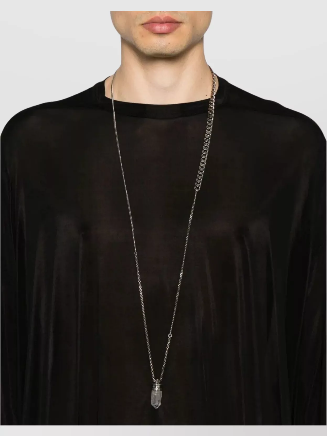Rick Owens Cupro Crew Neck Short Sleeve T-Shirt
