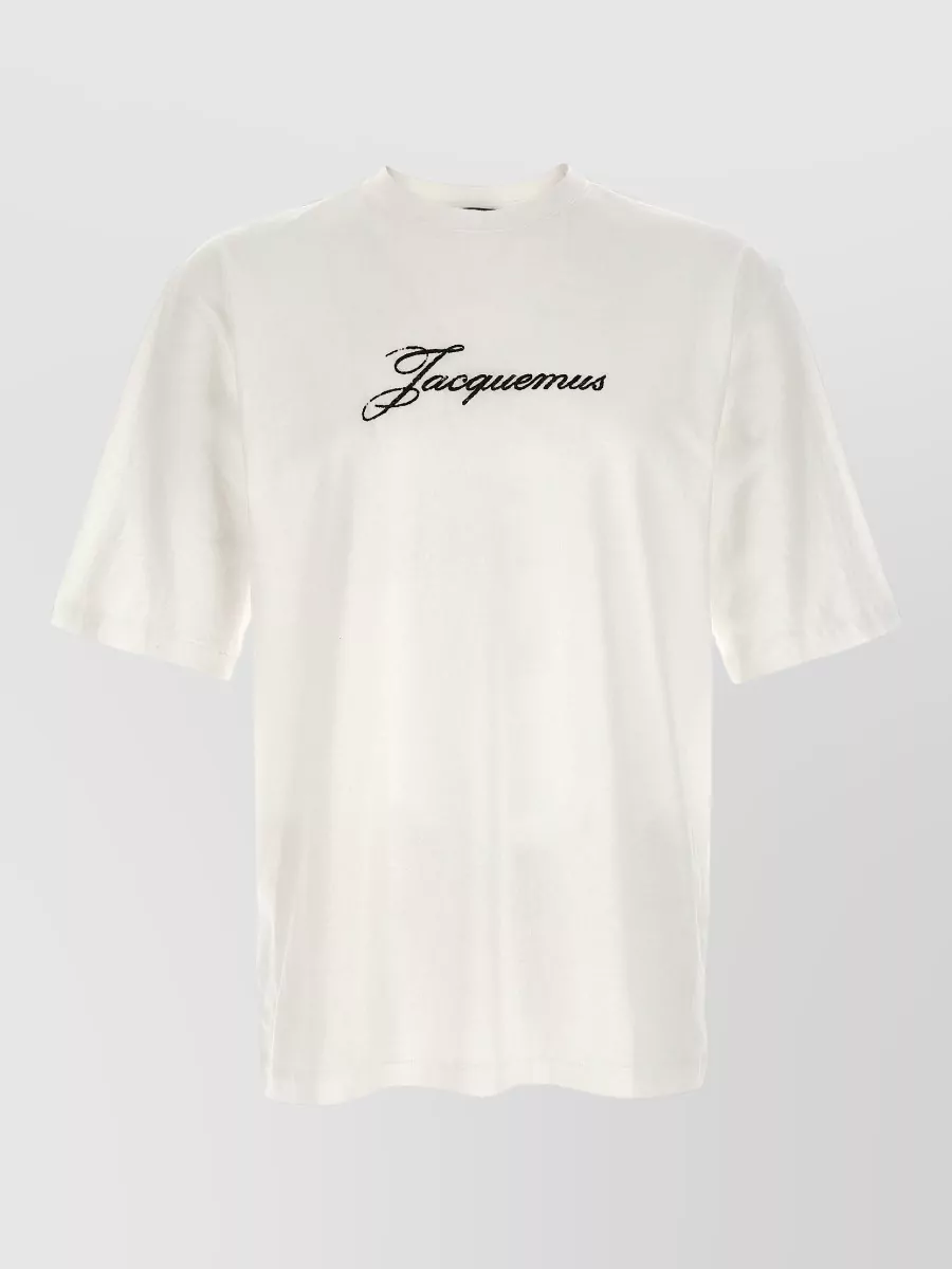 Jacquemus Logo-Print Cotton-Blend Crew-Neck T-Shirt