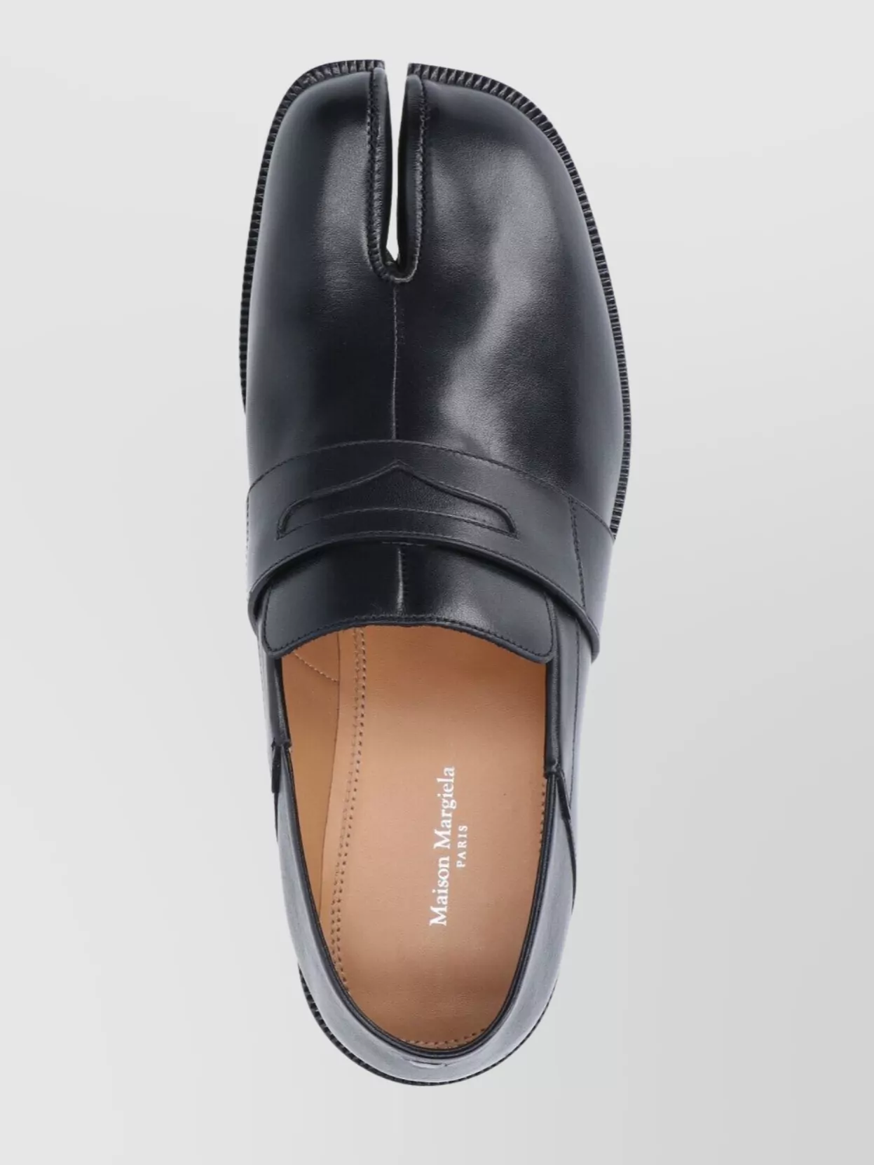 Shop Maison Margiela Split Toe Leather Loafers In Grey