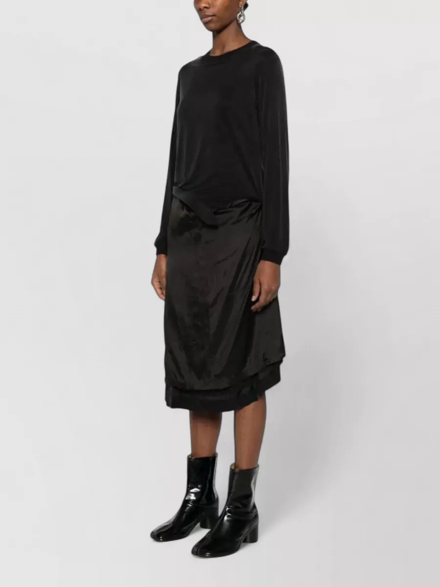 Maison Margiela Draped Layered Midi Dress Long Sleeves
