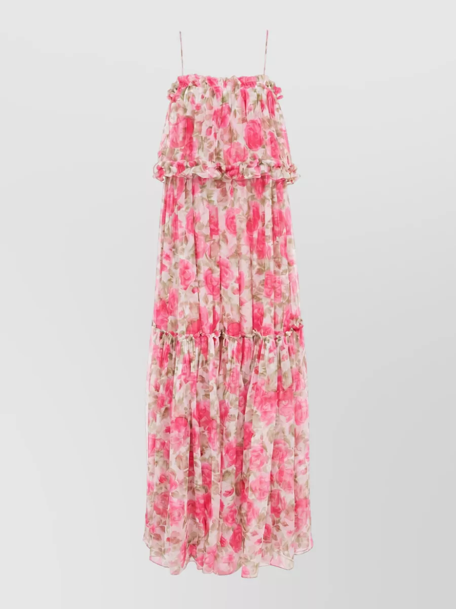Chloé silk floral-print ruffled maxi dress