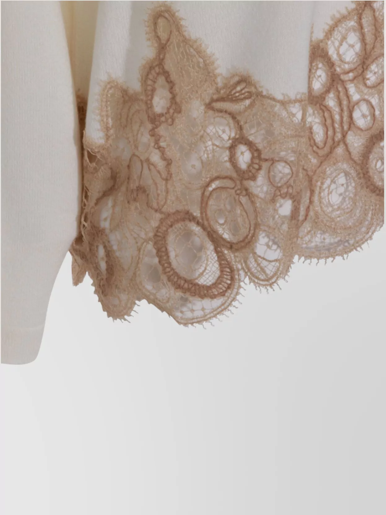 Fabiana Filippi Long Sleeve Turtleneck Knitwear With Lace Hem