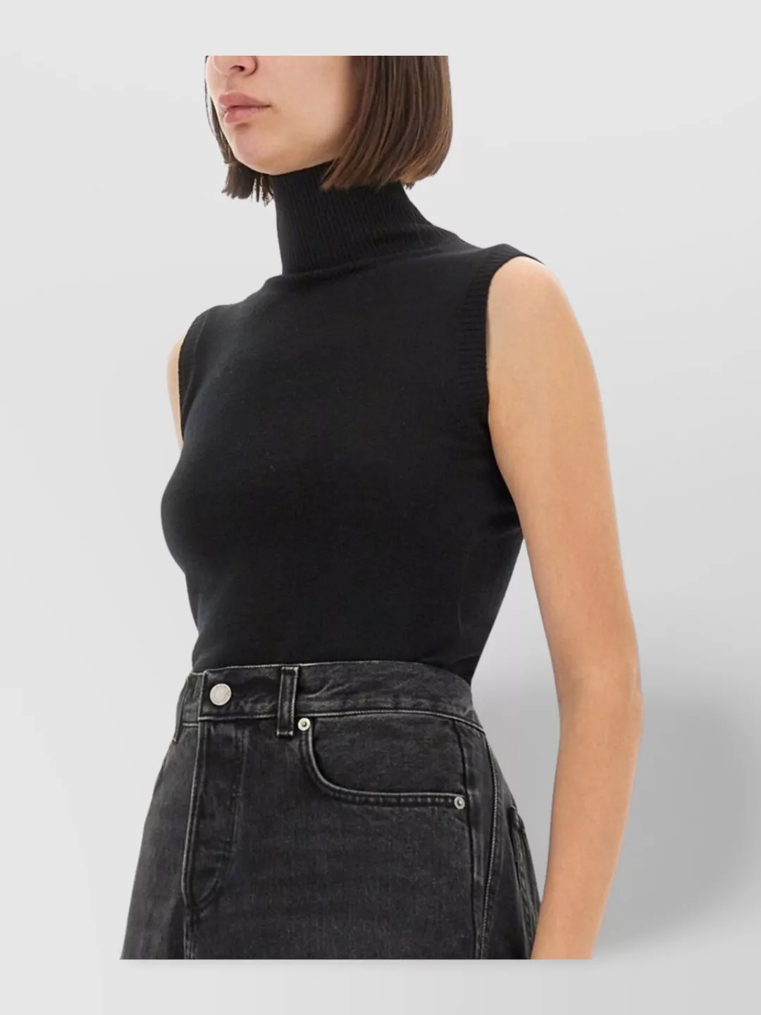 Sportmax Vertigo High-neck Sleeveless Top In Black