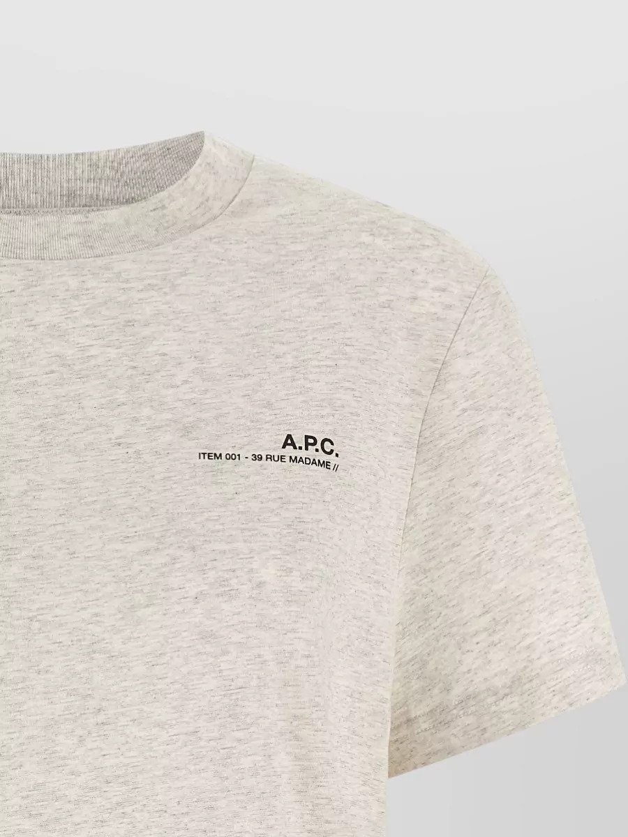 A.p.c. Logo Print T Shirt Crew Neck