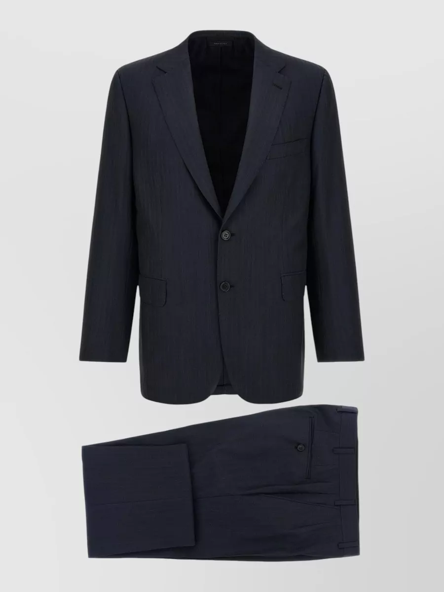 Brioni Wool Pinstriped Single Breasted Coat