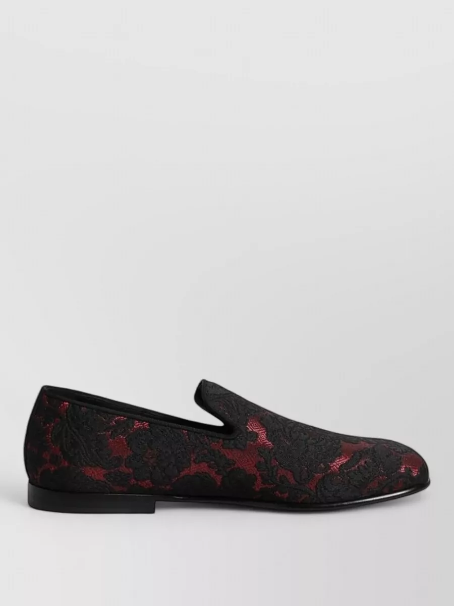 Dolce&Gabbana Leather Jacquard Slippers