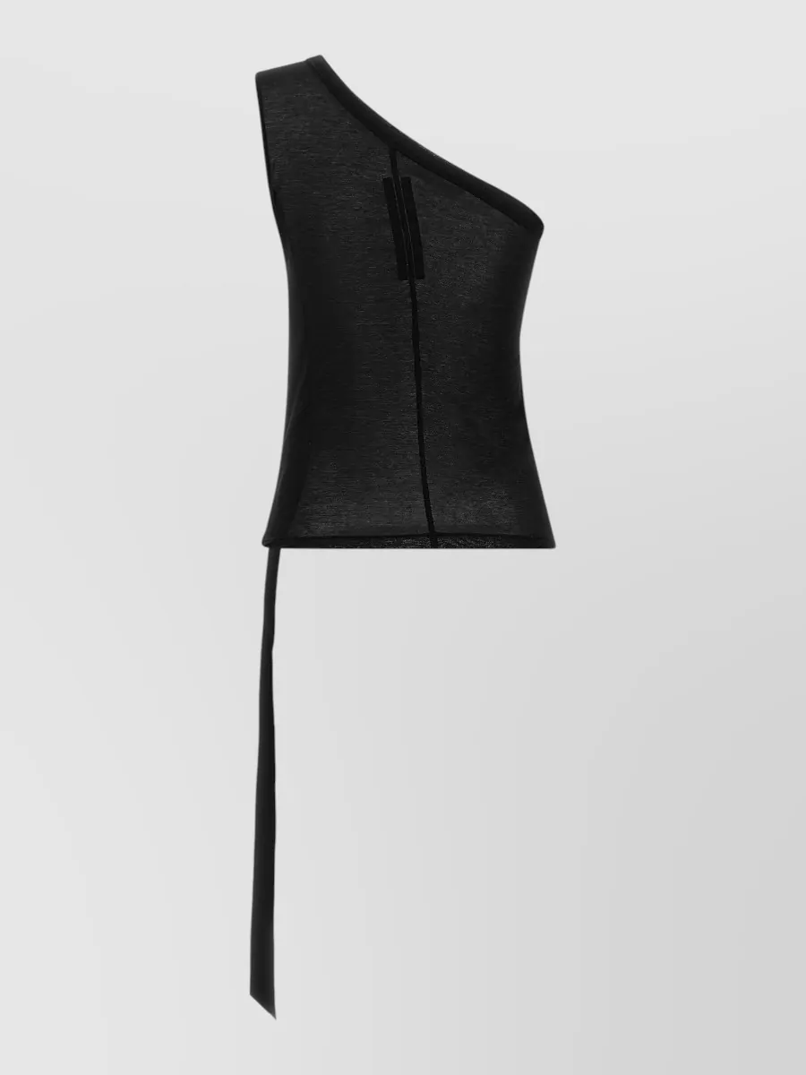 Rick Owens Drkshdw Cotton Asymmetric One-Shoulder Top