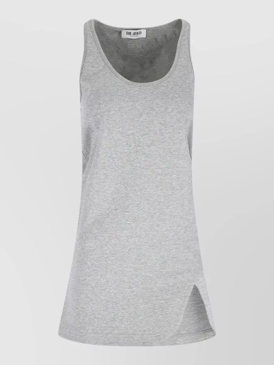 The Attico Ribbed Cutout Sleeveless Mini Dress