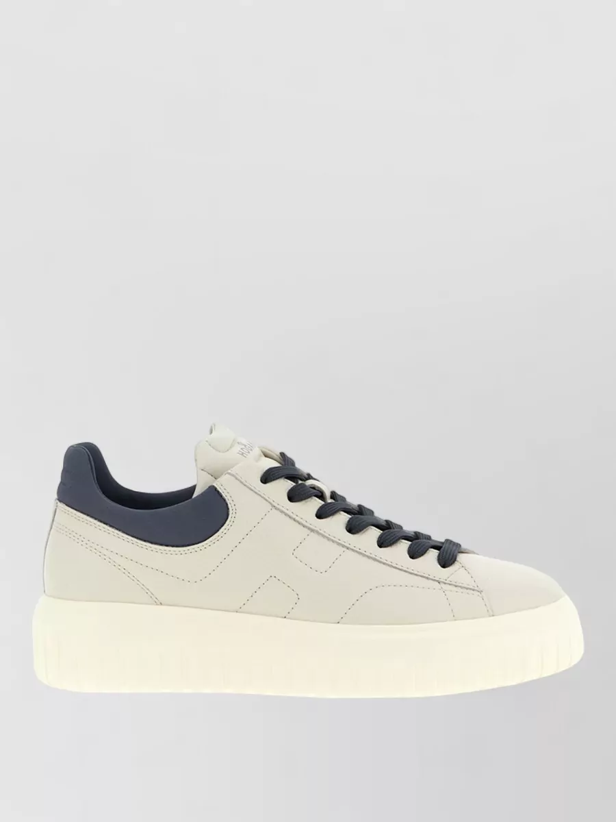 Hogan Logo Stripe Sneakers Round Toe Sole