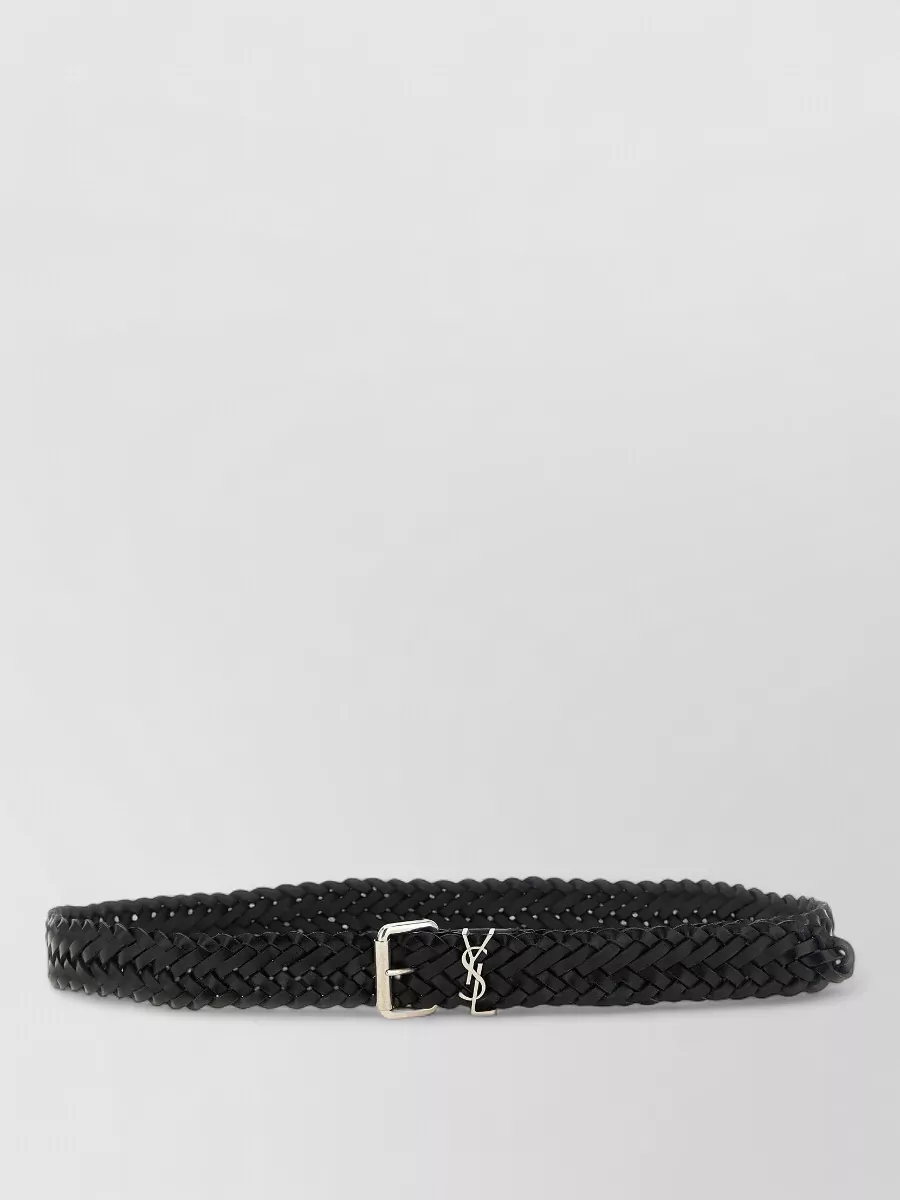 Saint Laurent woven calfskin leather belt
