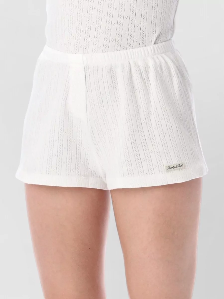 Sporty & Rich Cotton Pointelle Knit Shorts