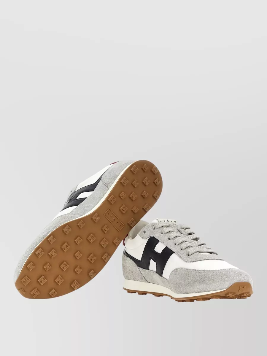 Hogan Sneakers Contrast Heel Tab Rubber Sole Suede