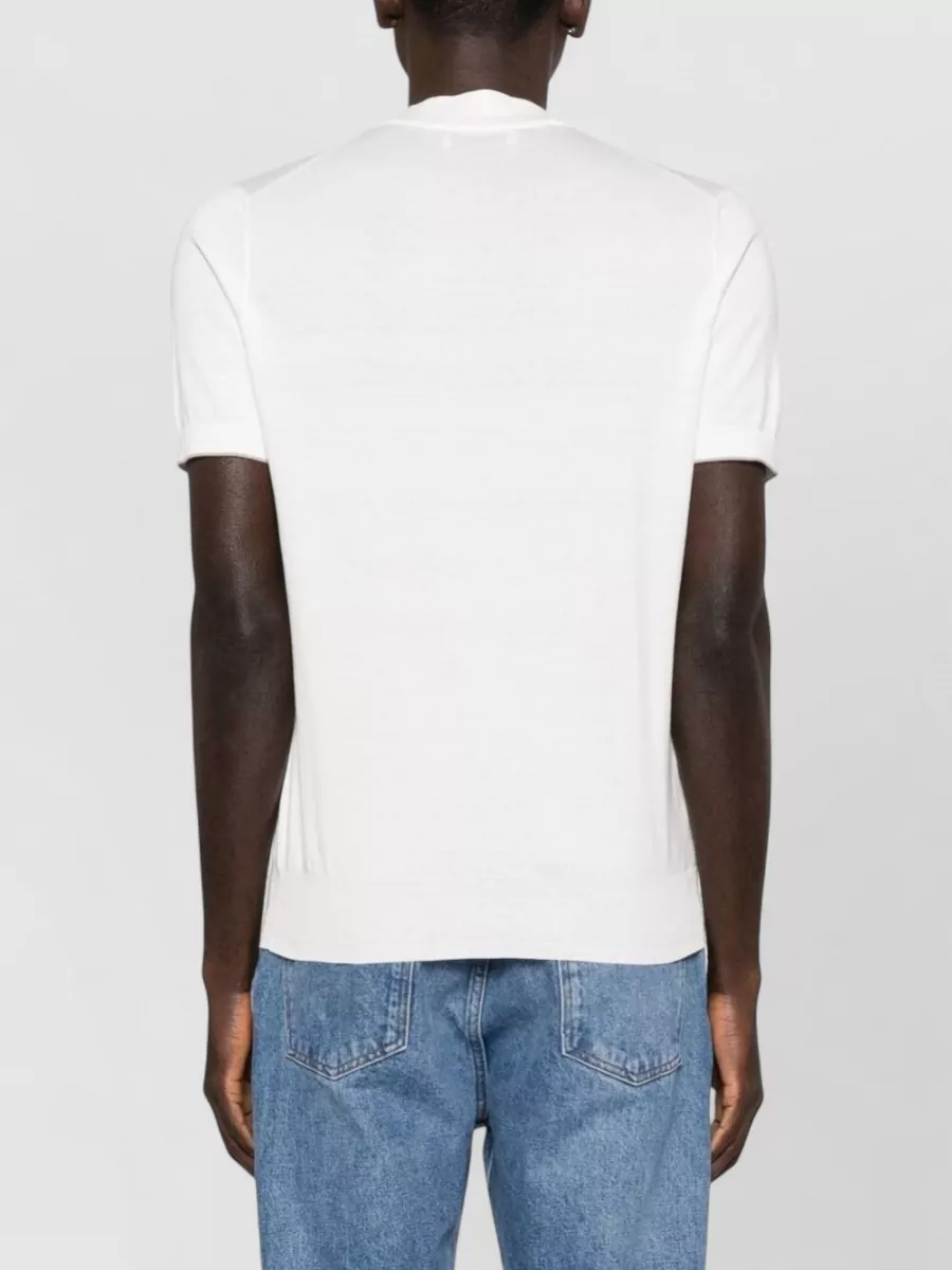 Brunello Cucinelli Crew Neck Knit Sweater Ribbed Hem