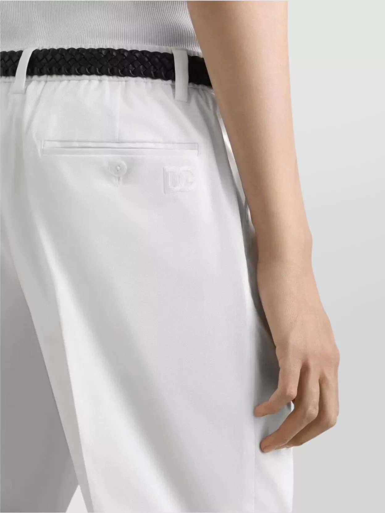 Dolce&Gabbana Back Elasticized Waistband Loop Belt Trousers