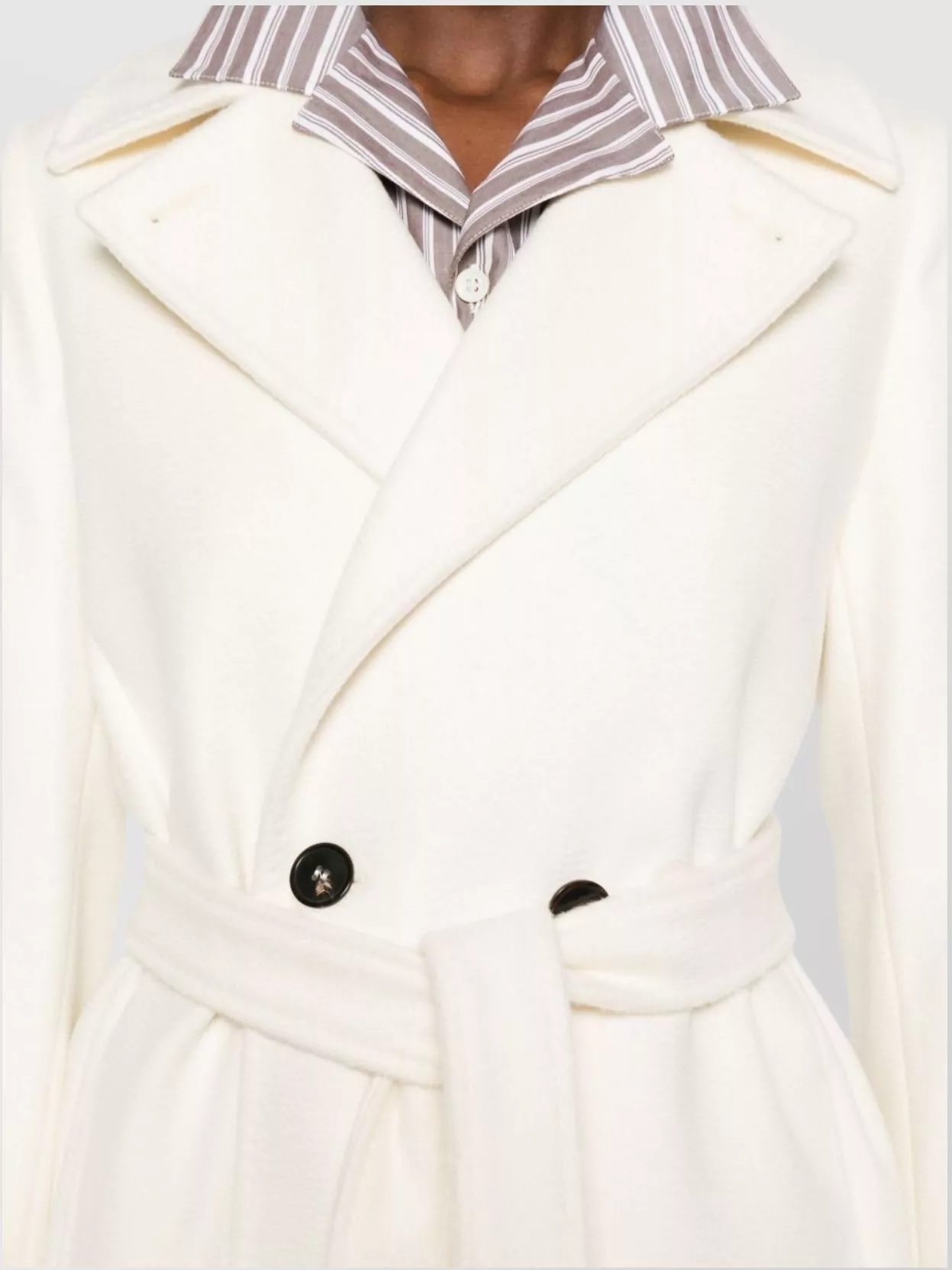 S Max Mara Double Breasted Long Belted Coat