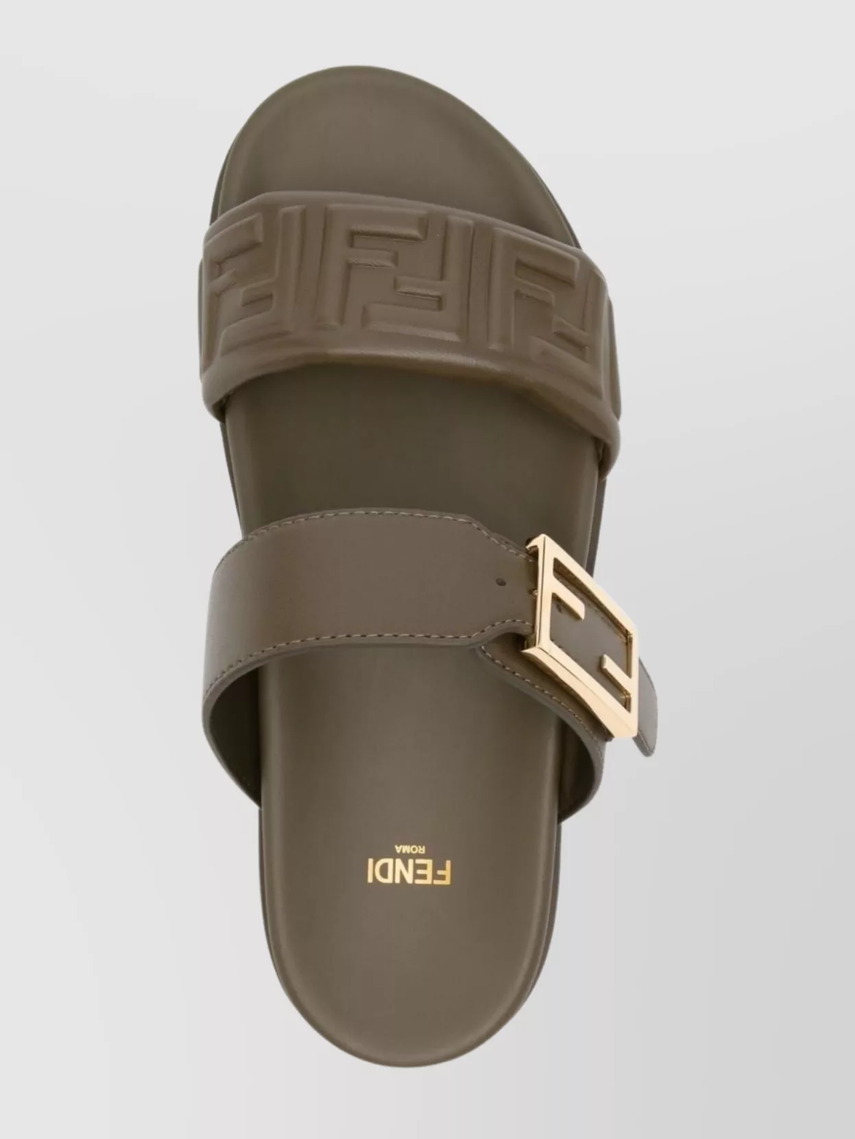 Fendi Leather Flat Sandals Open Toe Design