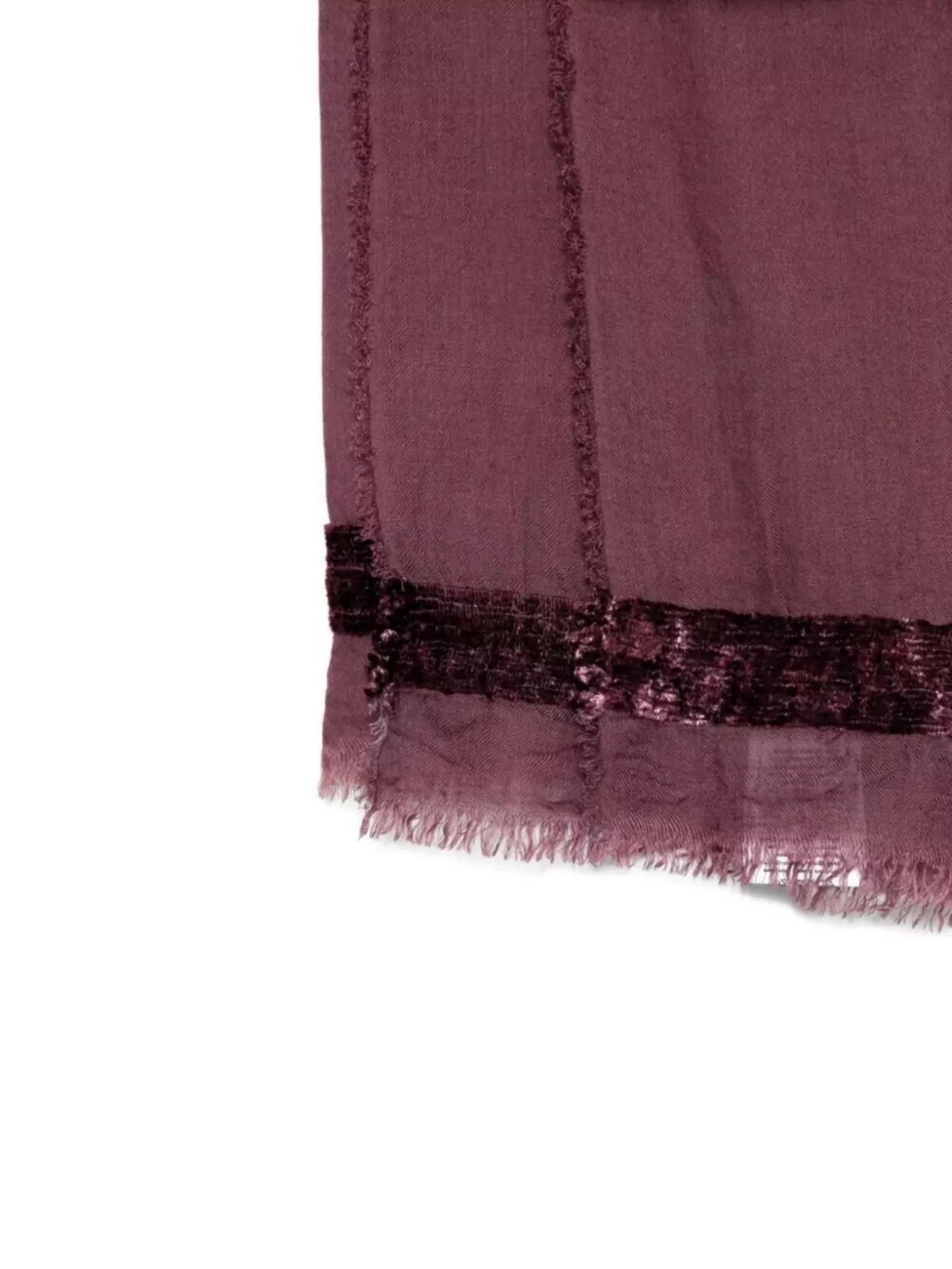 Faliero Sarti Luxurious Scarf With Velvet Trim And Fringes In Pink