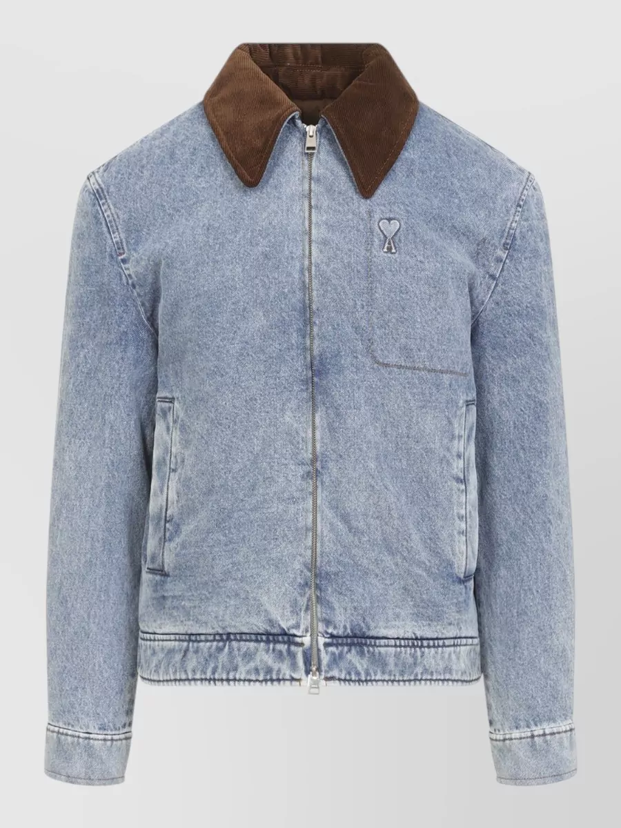 Ami Paris Denim Zipped Jacket