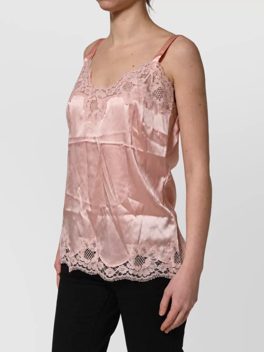 Dolce&Gabbana Silk Floral Lace Top