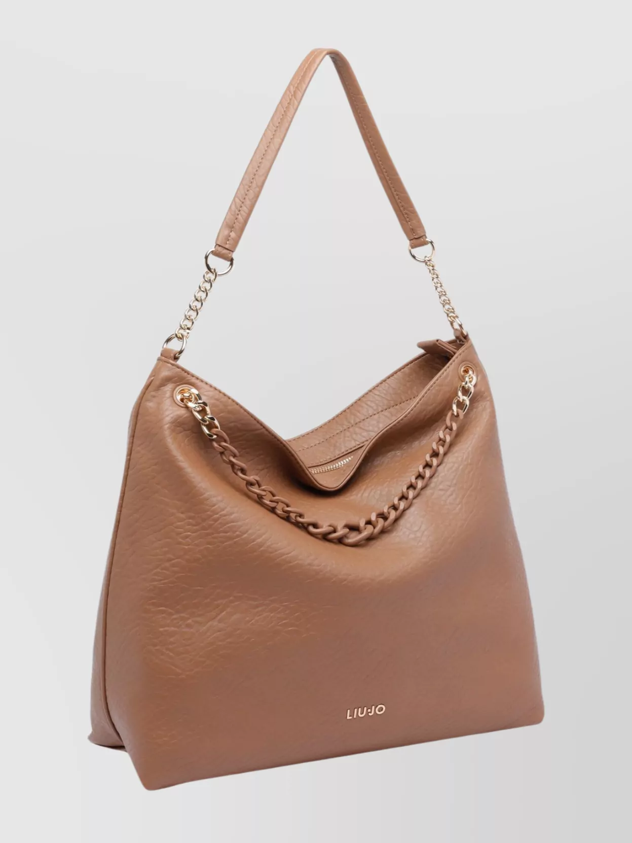 Liu •jo Chain Strap Hobo Shoulder Bag Textured Finish