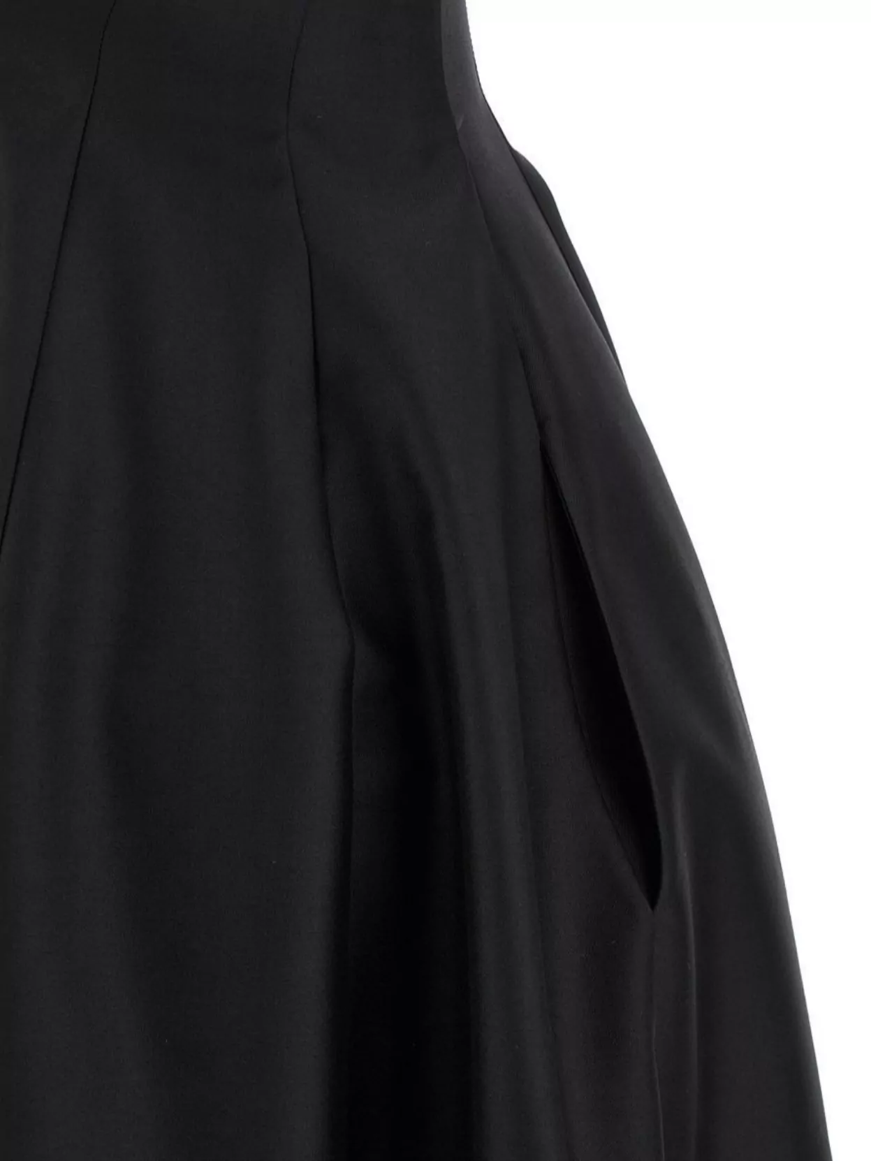 Alberta Ferretti Shoulder-baring Dress With Fitted Bodice And Flared Skirt In Black