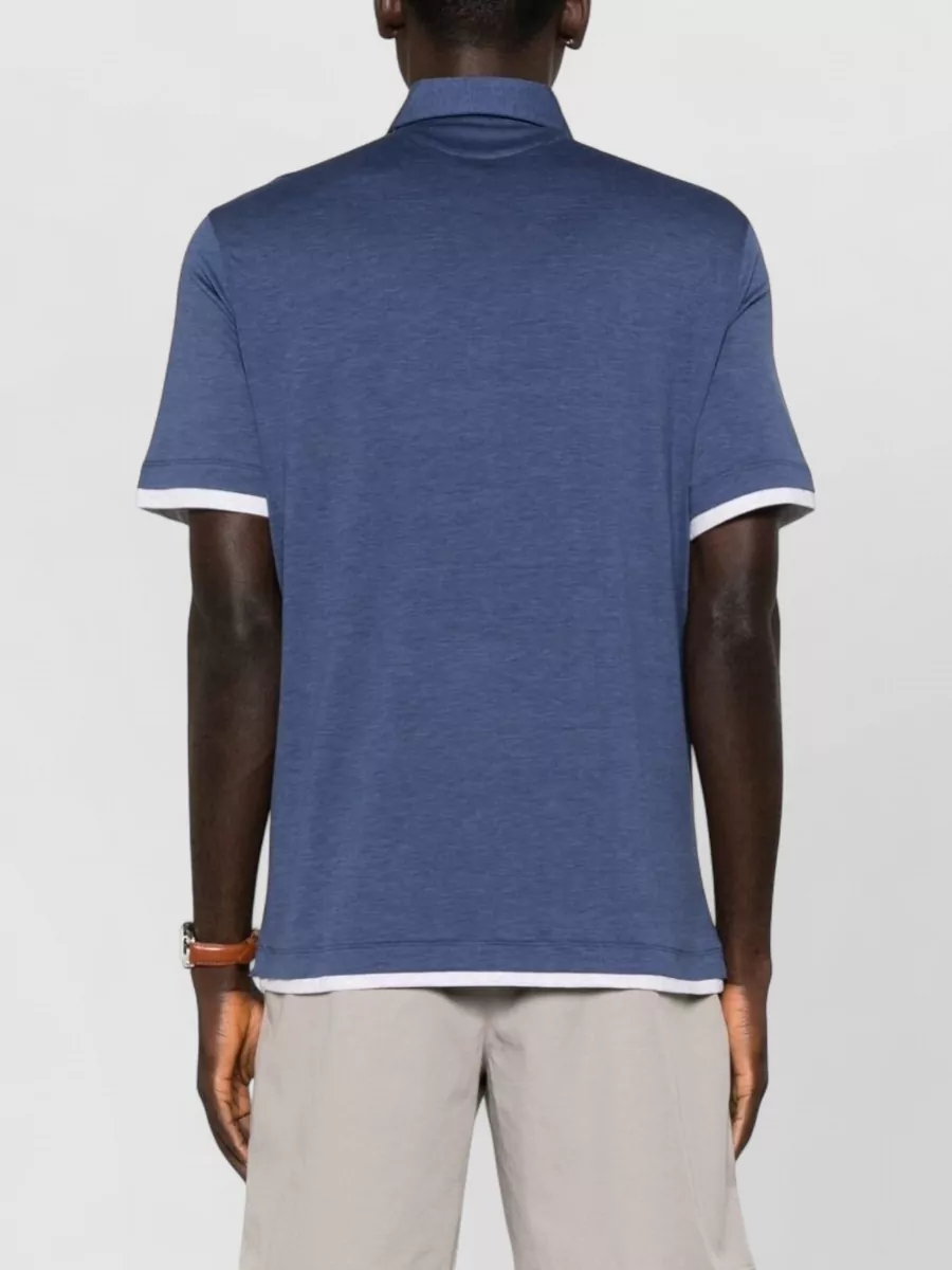 Brunello Cucinelli Cotton Silk Blend Polo Shirt