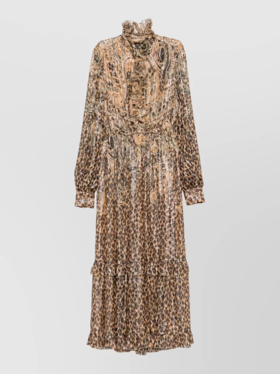 Etro silk paisley leopard-print maxi dress