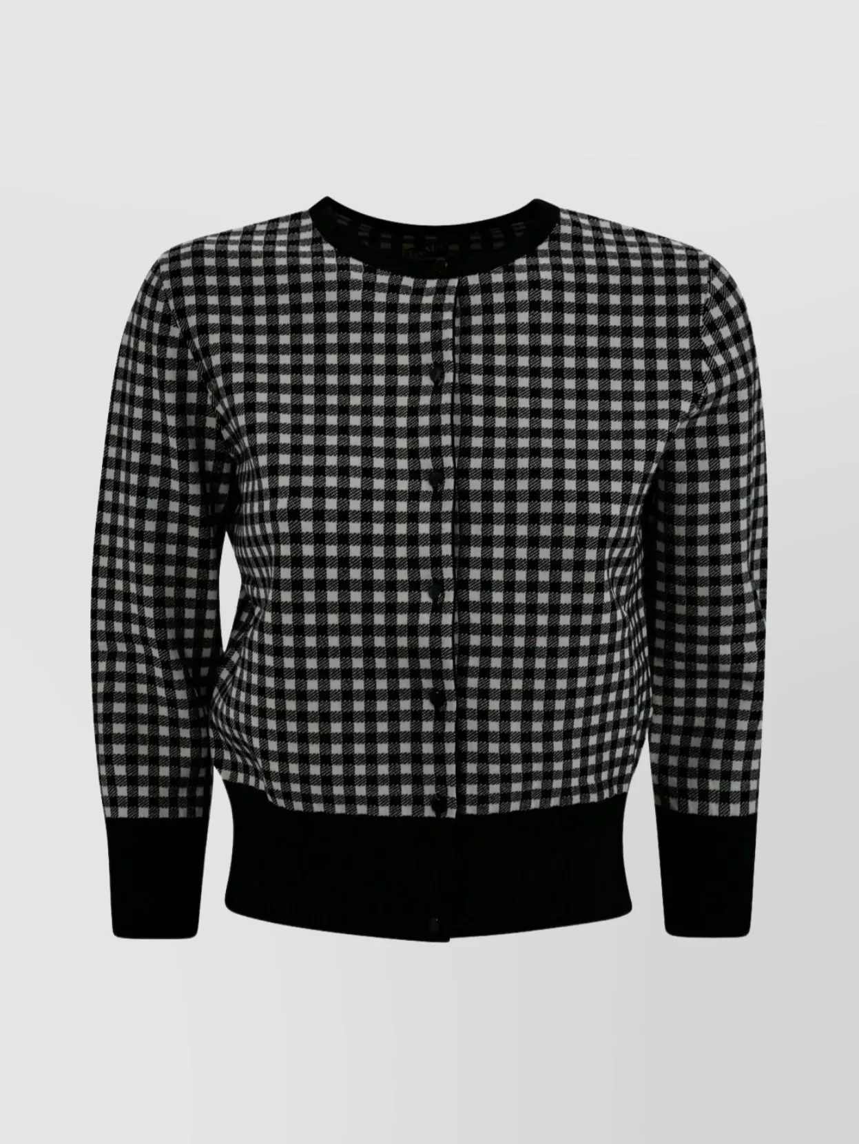 Shop 's Max Mara Cropped Crew-neck T-shirt Featuring Checkered Pattern
