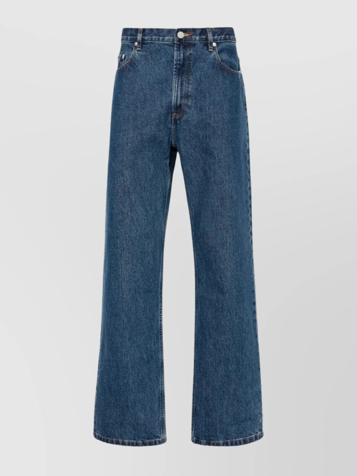 Shop Apc Relaxed Wide-leg Stonewashed Denim Pants In Blue