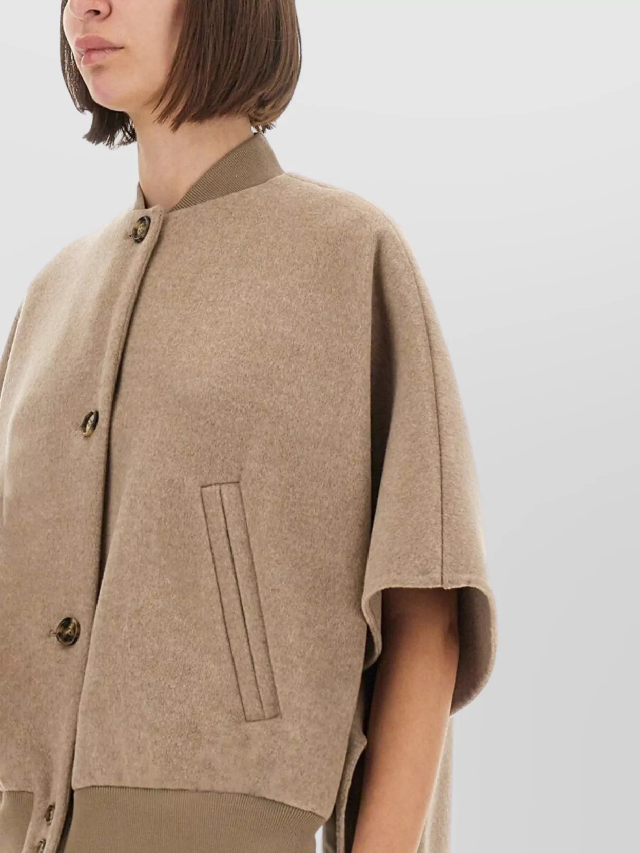 Max Mara Leticia Coat With Ribbed Hem And Pockets