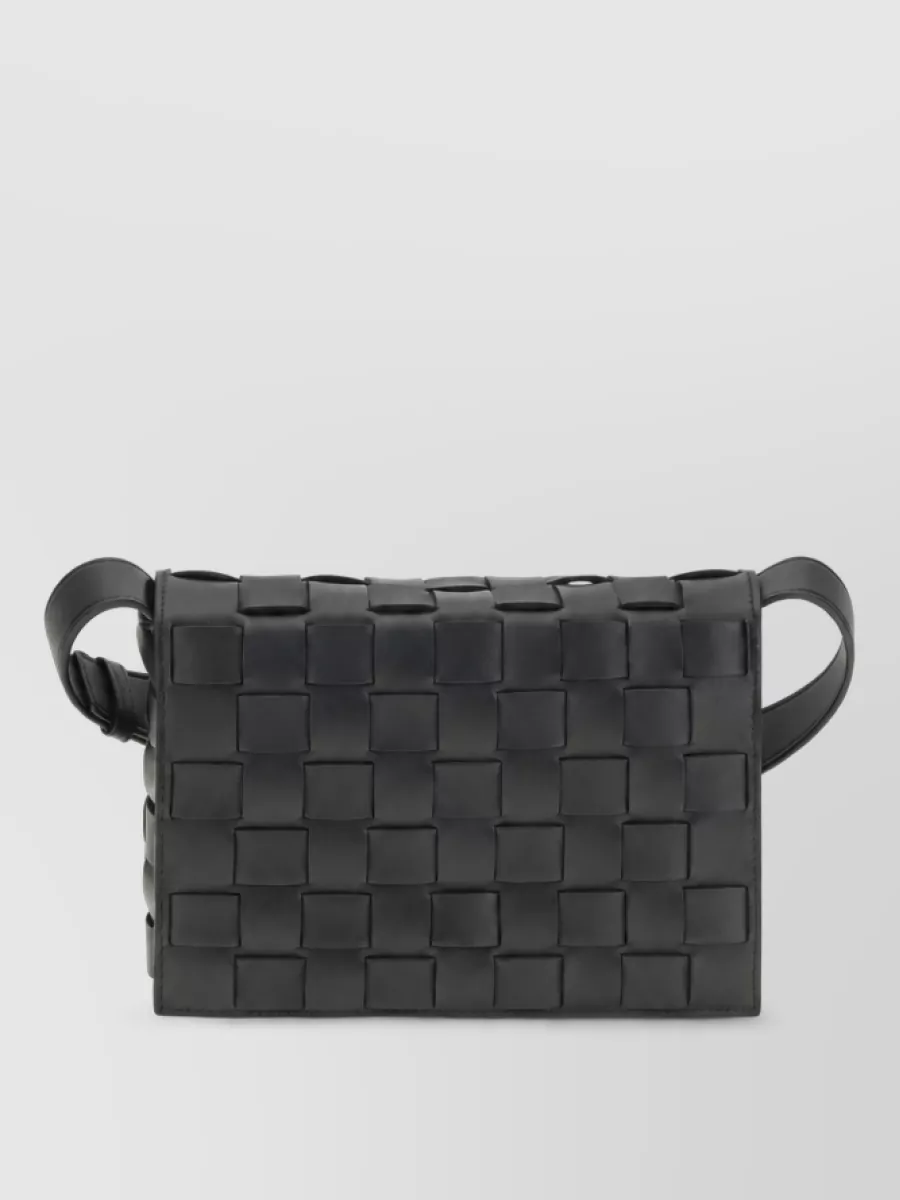 Bottega Veneta leather messenger clutch bag