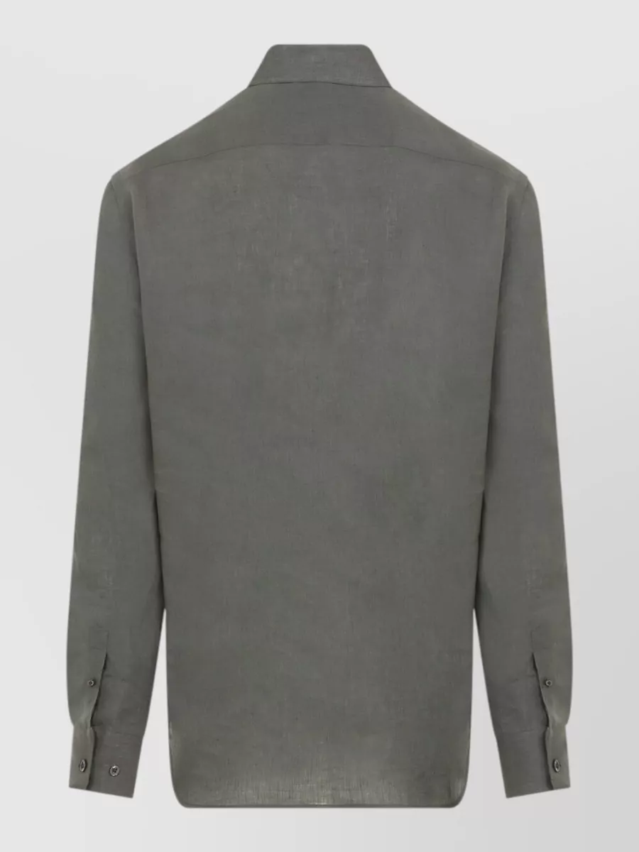 Giorgio Armani Linen Long-Sleeve Shirt