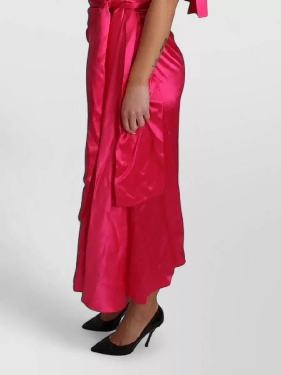 Dolce&Gabbana Silk One-Shoulder Draped Midi Dress