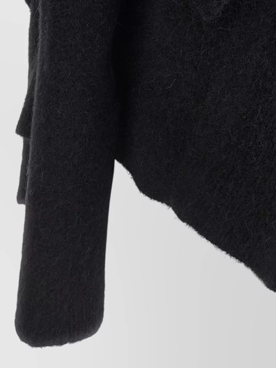 Rick Owens Wool Hooded Draped Cape