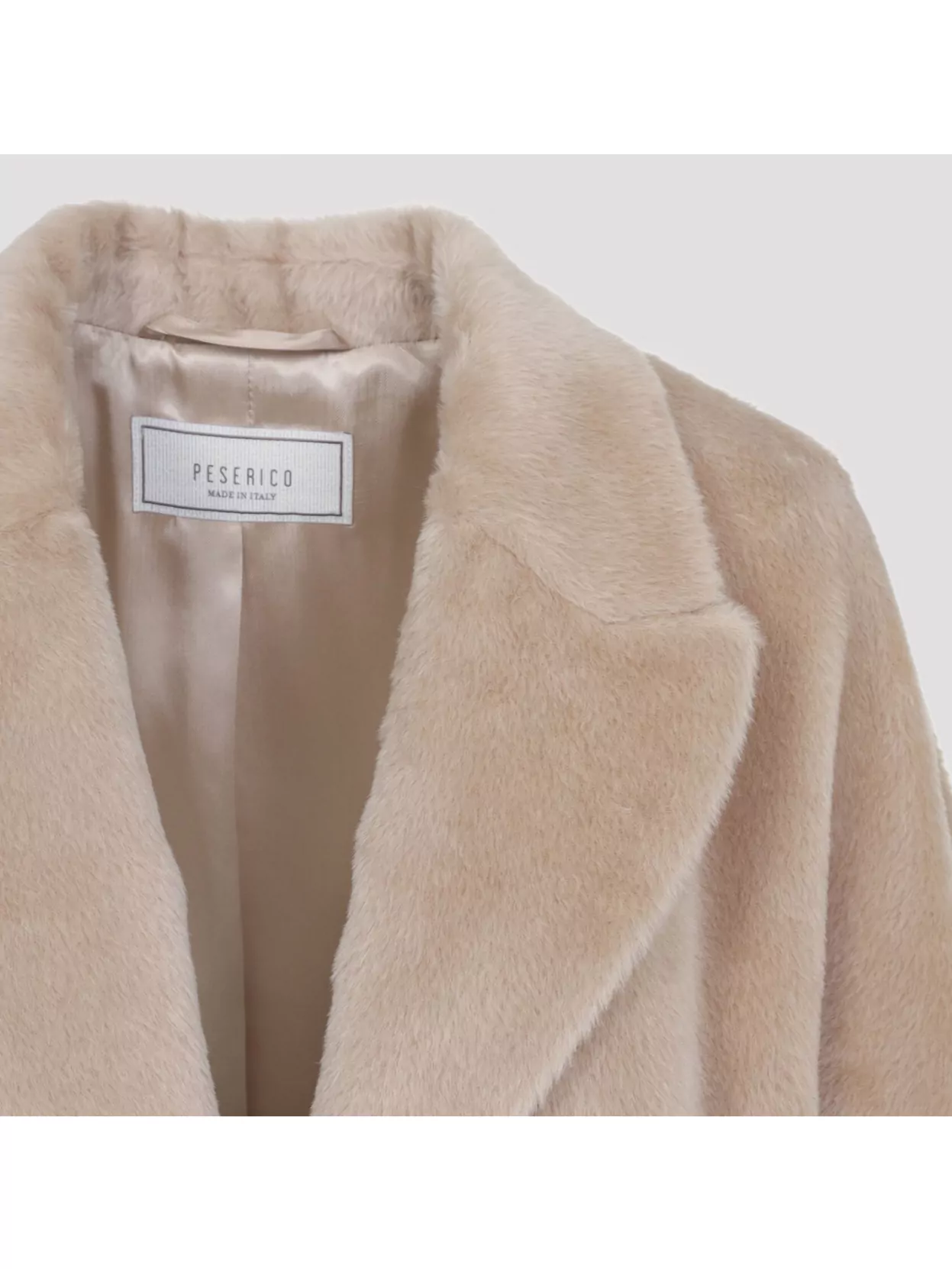 Peserico Oversized Faux Fur Cocoon Coat