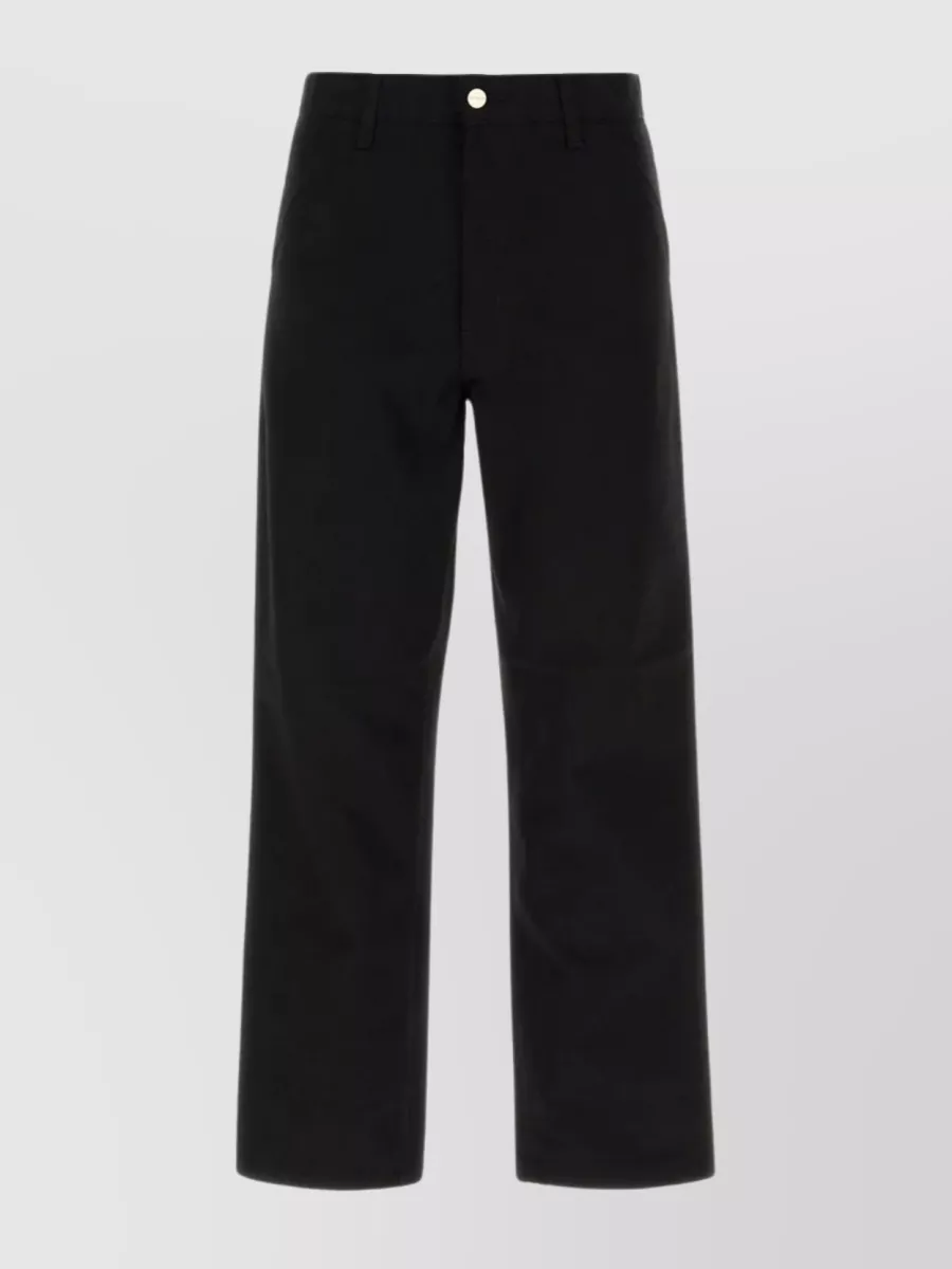 Shop Carhartt Wide-leg Cotton Trouser With Belt Loops In Black