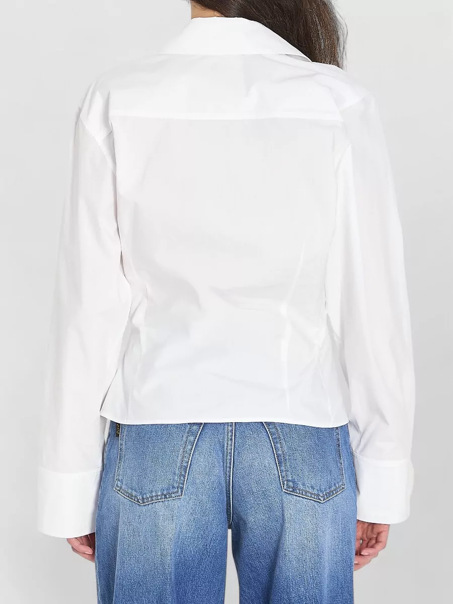 The Attico Asymmetrical Poplin Shirt Long Sleeves