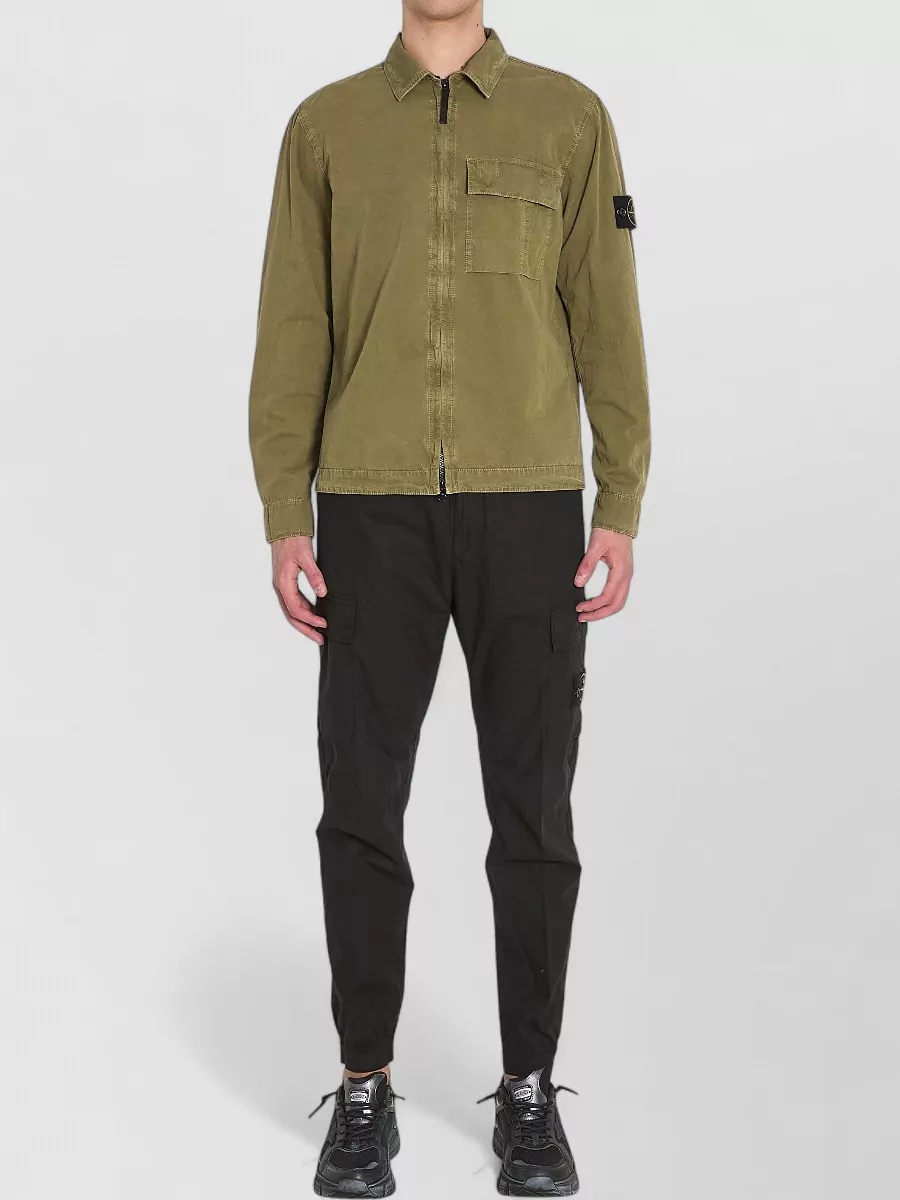 Stone Island Cotton Crinkled Regular-Fit Shirt Jacket