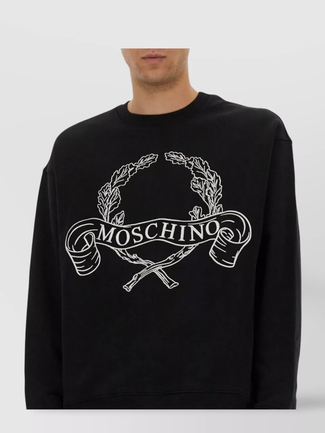 Moschino Crew Neck Graphic Print Sweater