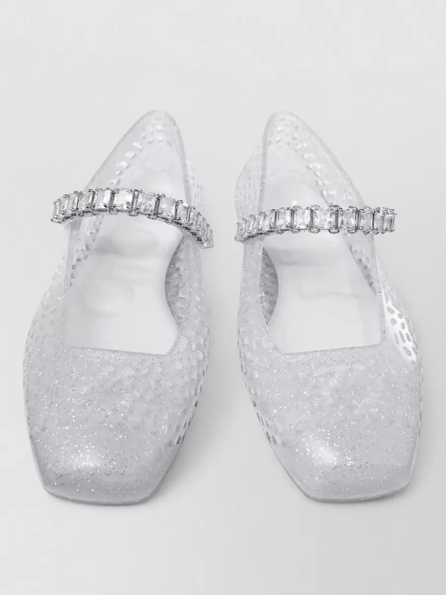 Jimmy Choo crystal embellished jelly ballerina flats