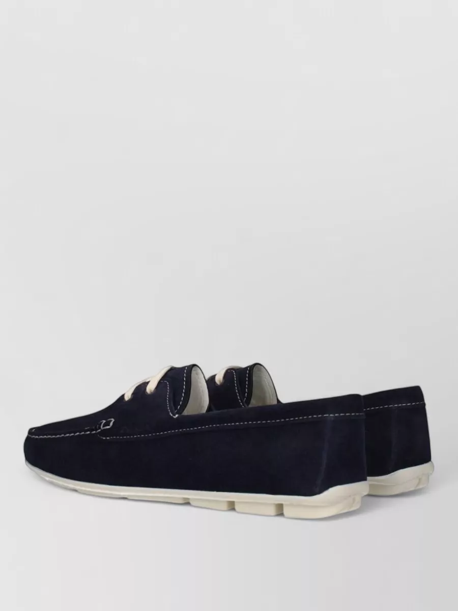 Prada Suede Leather Slip-On Loafers