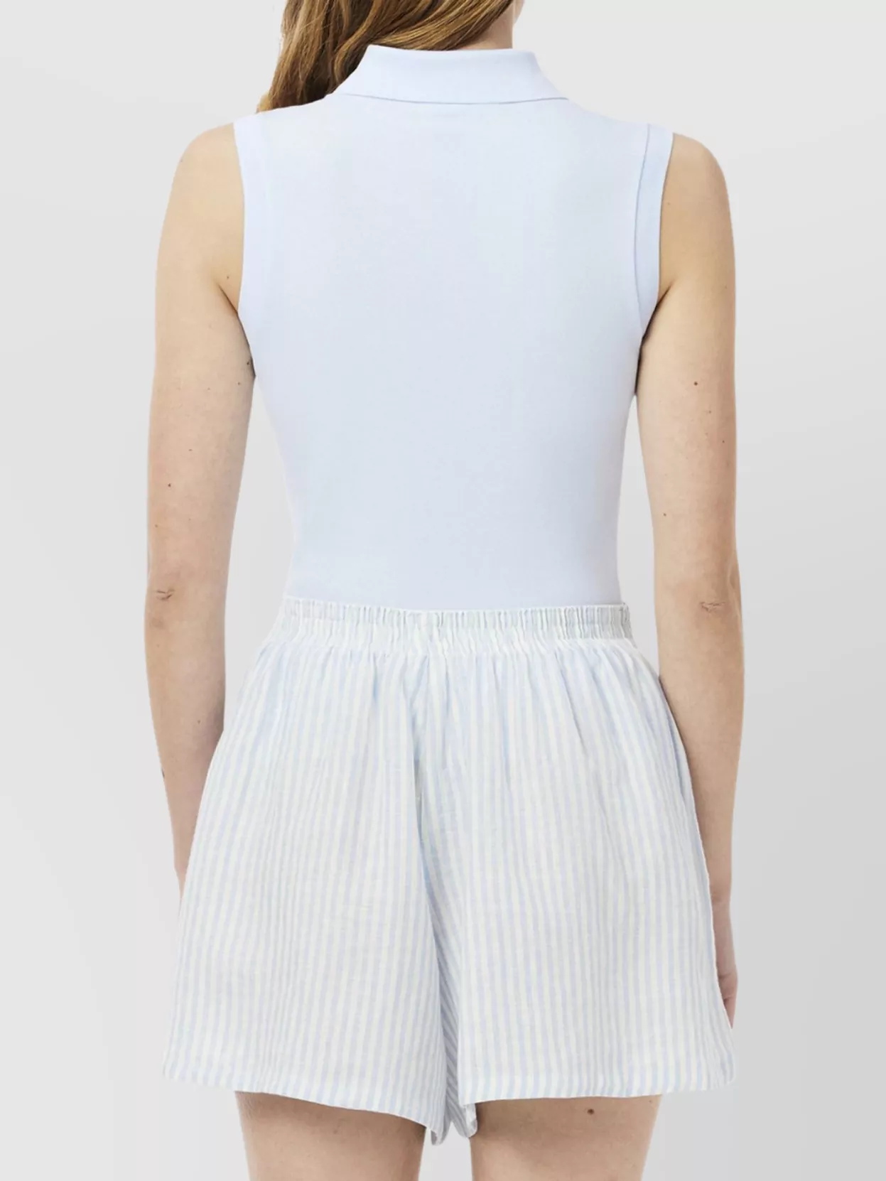 Lacoste Ribbed Collar Sleeveless Polo Shirt