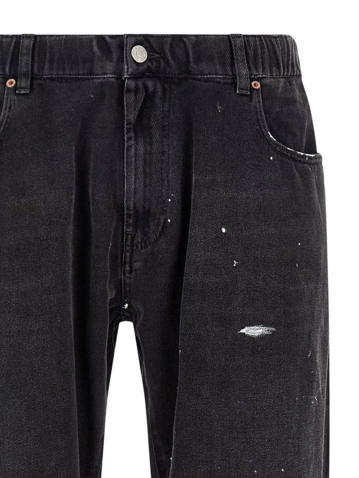 Mm6 Maison Margiela Elastic Waistband Jeans Distressed Pockets
