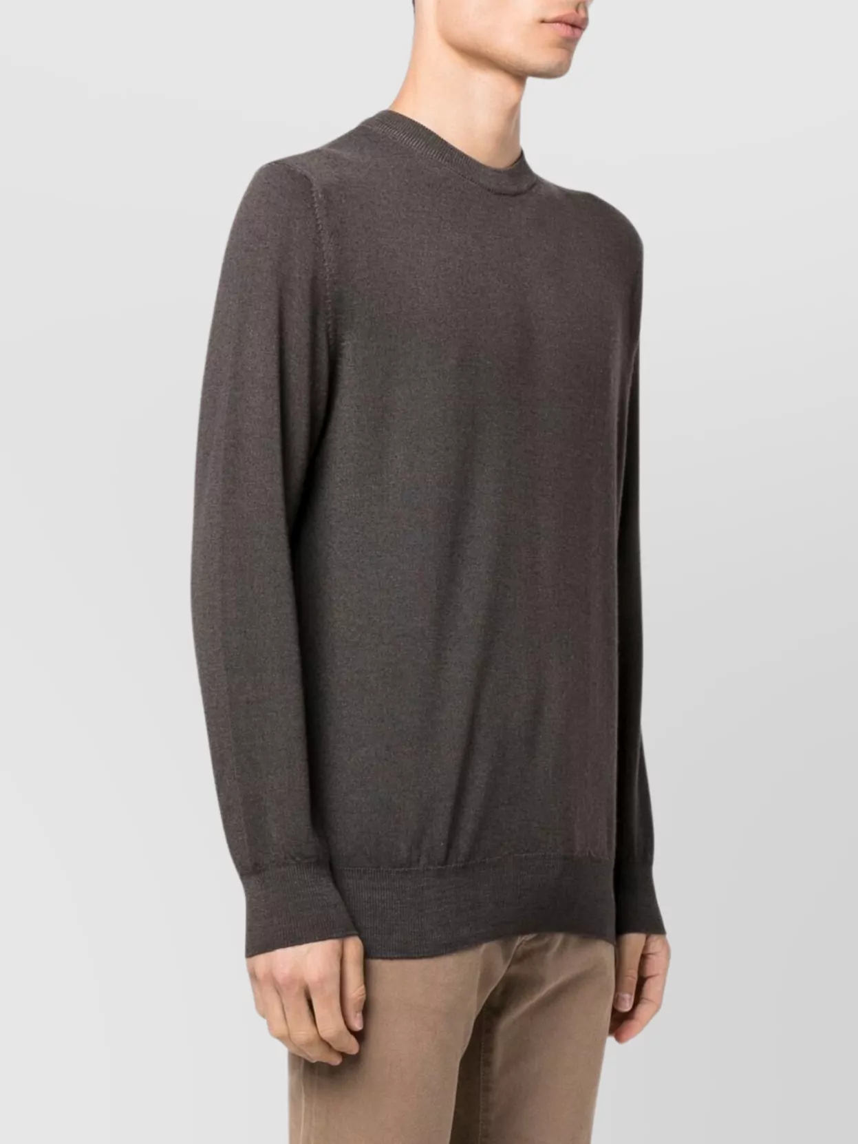 Paul & Shark Virgin Wool Crew Neck Sweater With Ribbed Cuffs