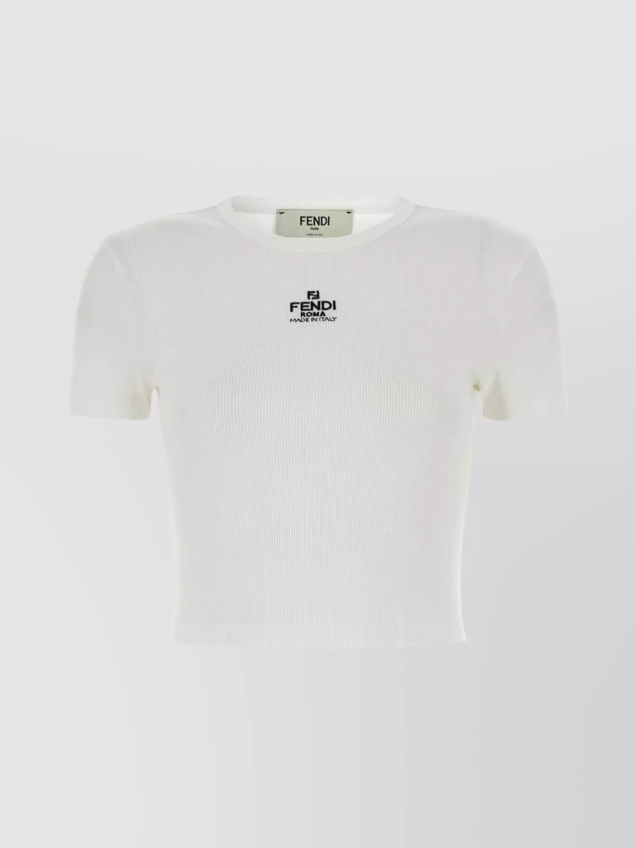 Fendi Crew Neck Stretch Cotton T-shirt In Multi