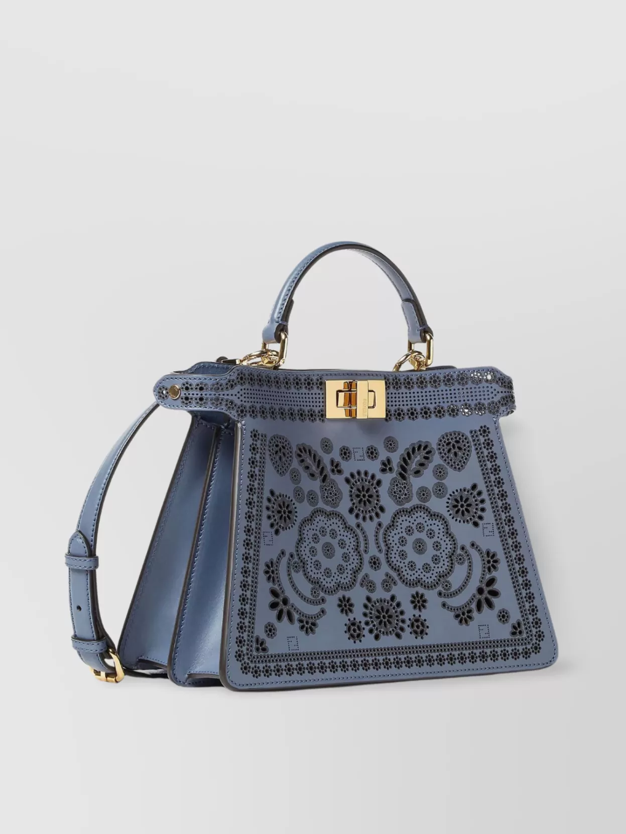 Fendi Peekaboo Cut-out Handle Bag In Blue