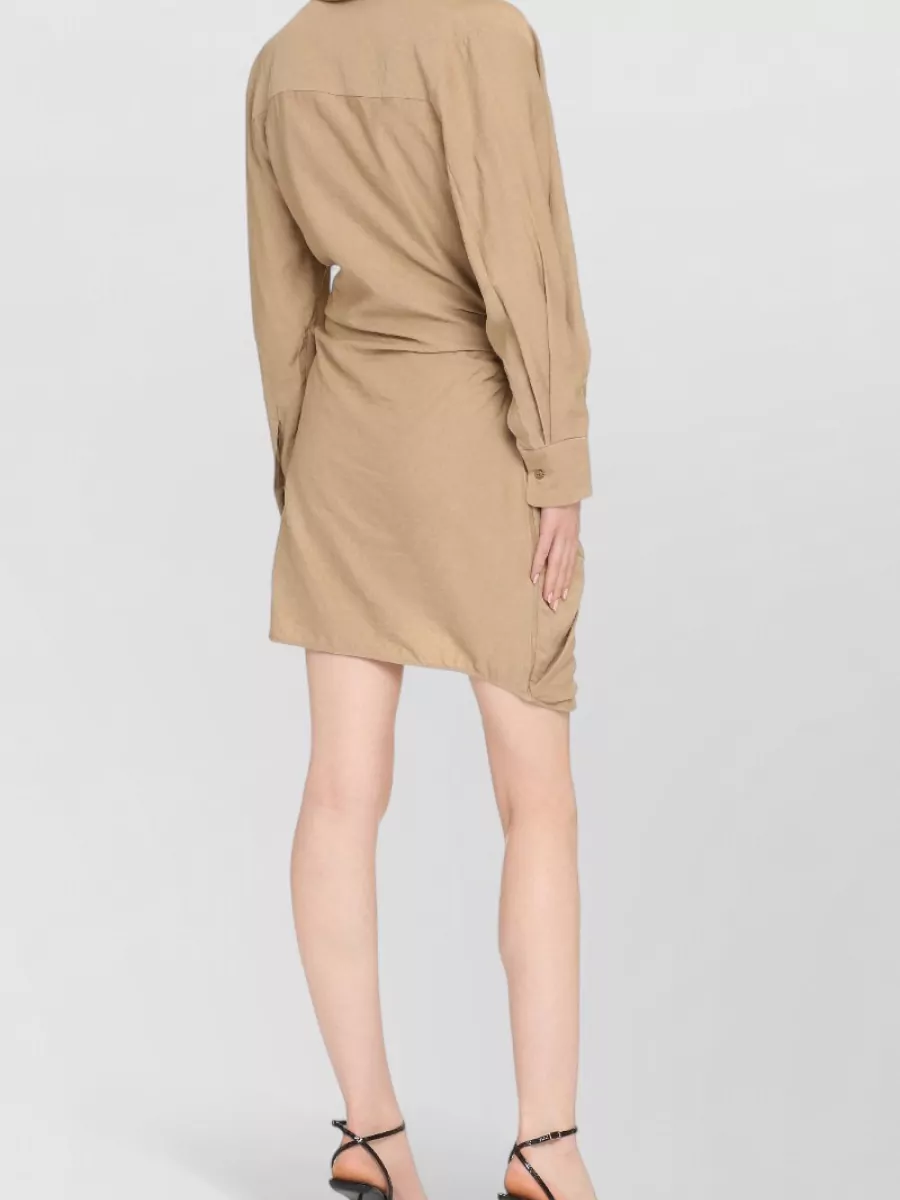 Jacquemus Draped Knotted Asymmetric Mini Dress