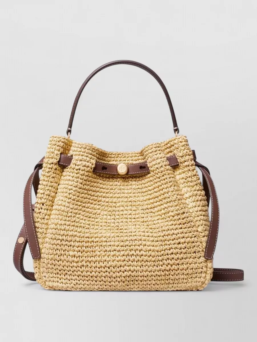 Tory Burch Romy Straw Bucket Bag