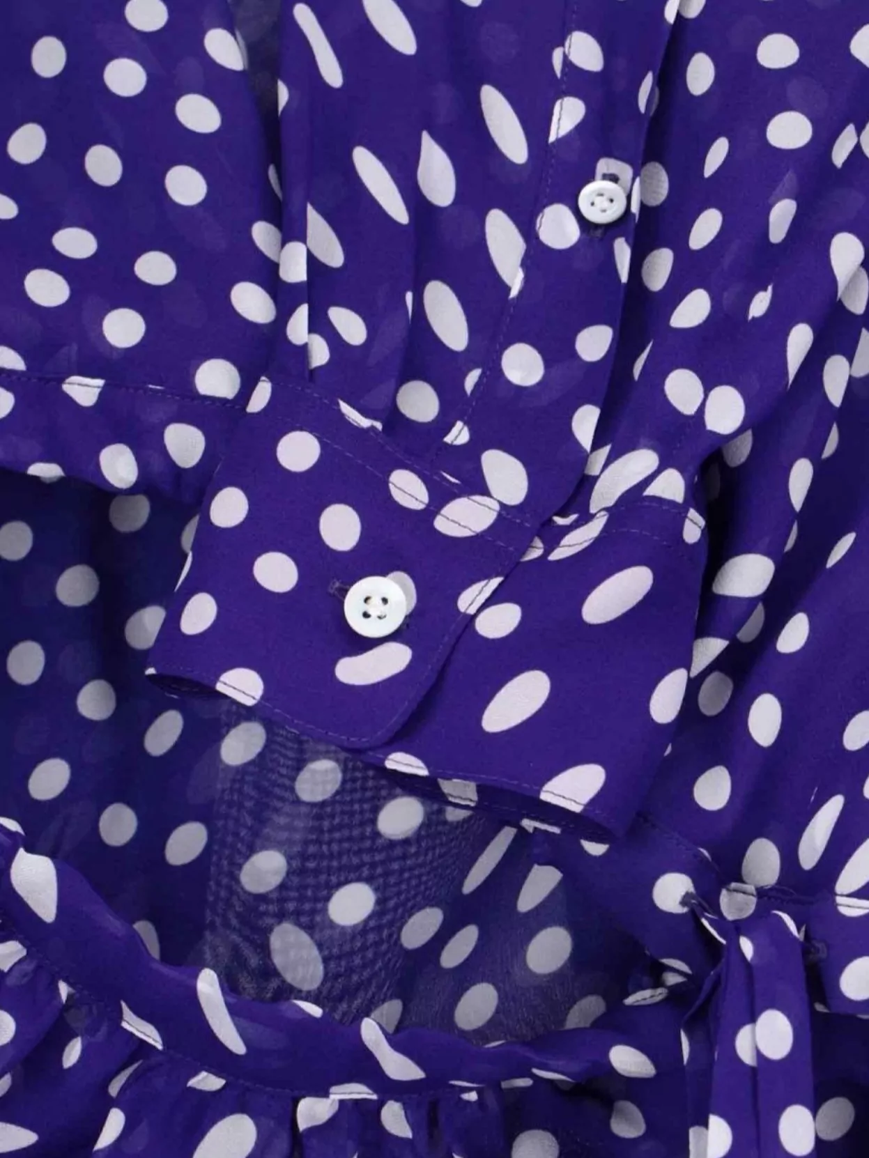 Dries Van Noten Long Sleeve Polka Dot Top With Tie
