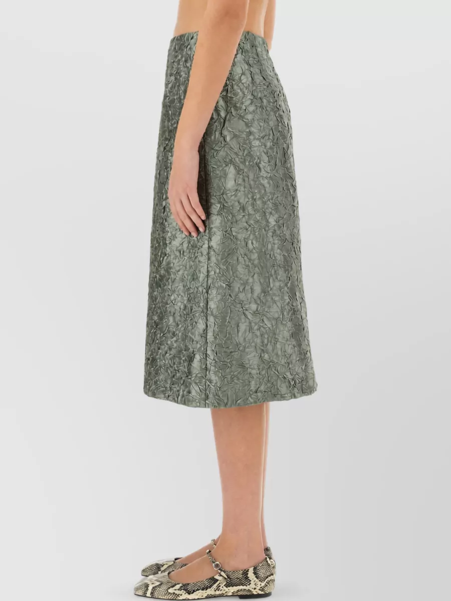Dries Van Noten Satin Ruched Midi Skirt